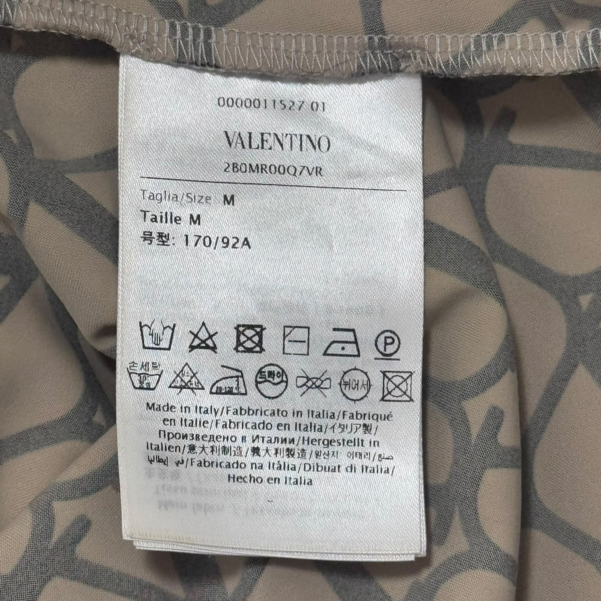 VALENTINO – BODYSUIT BEIGE AND BLACK VLOGO PRINT LONG-SLEEVED STRETCH SIZE M