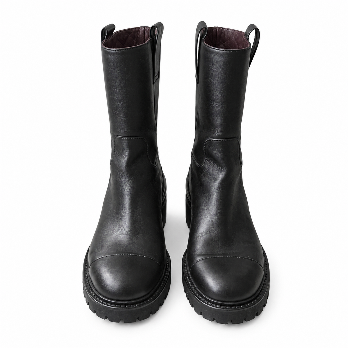 CHANEL - BOOTS BLACK LEATHER CC SIGNATURE GOLD TONE LOGOS SIZE 37 EU