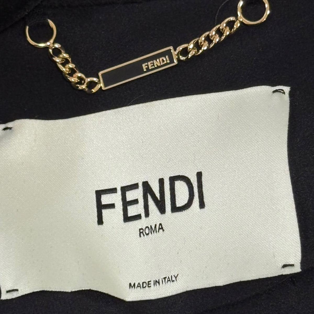 FENDI - *COLLECTION 2026* COAT WOOL MIDI BLACK WITH FF MINK FUR POCKETS SIZE 38 IT