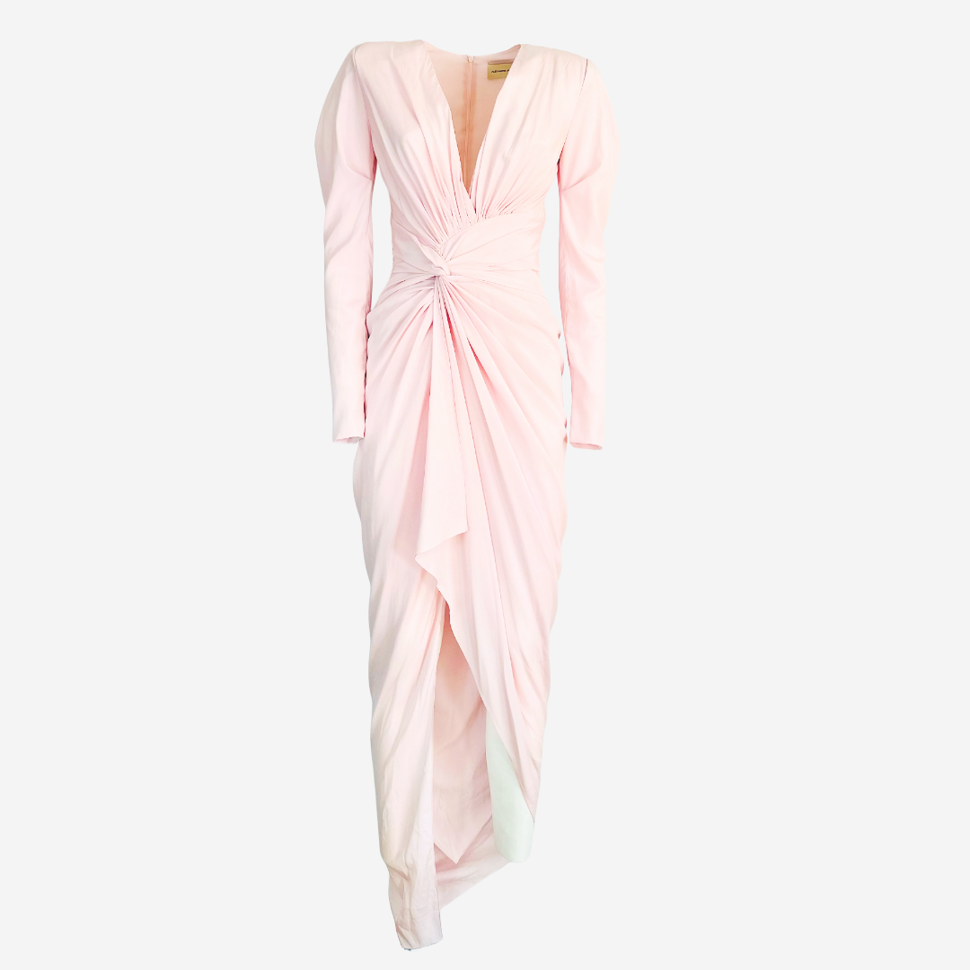 ALEXANDER VAUTHIER - LONG SILK DRESS IN PINK SIZE XS