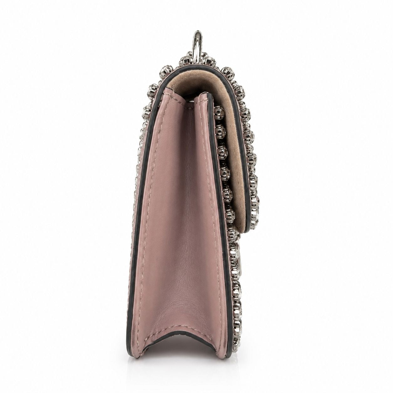 VALENTINO - BAG ROCKSTUD PINK LEATHER SILVER HARDWARE