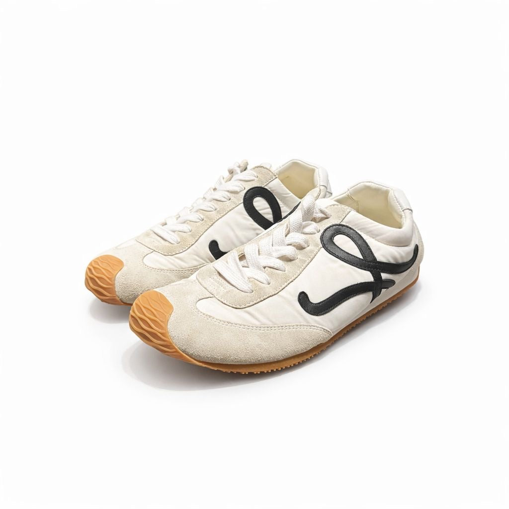 LOEWE - SNEAKERS BALLET RUNNER 2.0 WHITE NYLON AND CALFSKIN SIZE 39 EU