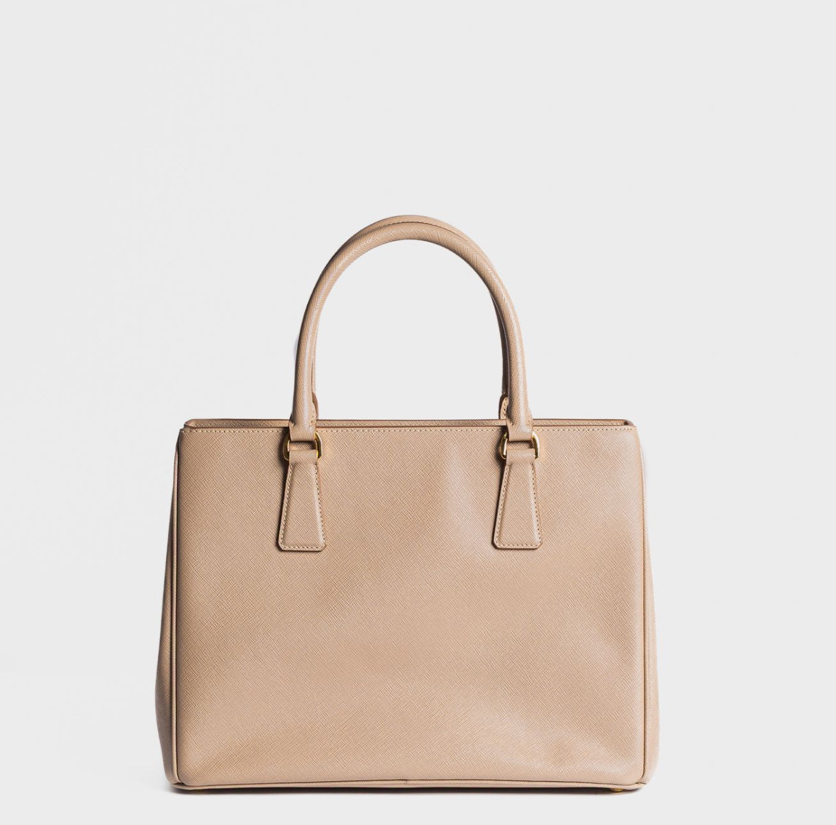 PRADA - BAG GALLERIA MEDIUM BEIGE SAFFIANO LEATHER WITH GOLD HARDWARE