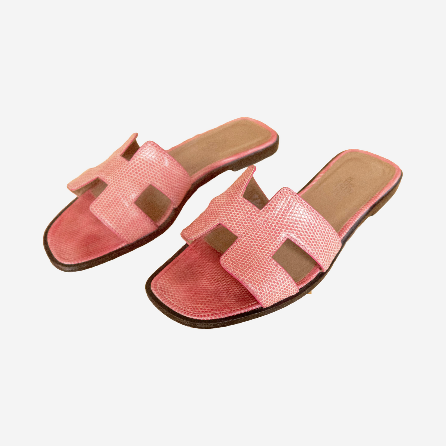 HERMÈS - ORAN SANDALS PINK LIZARD SIZE 36 EU