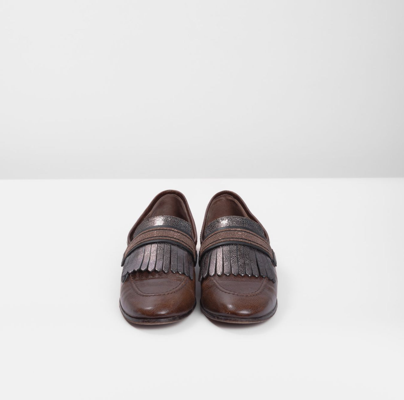 BRUNELLO CUCCINELLI - LOAFER BROWN LEATHER SIZE 39 EU