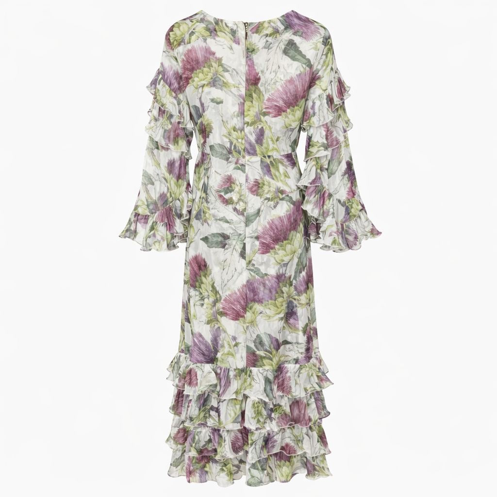 GUCCI - DRESS MULTICOLOR FLORAL SILK SIZE 38 IT