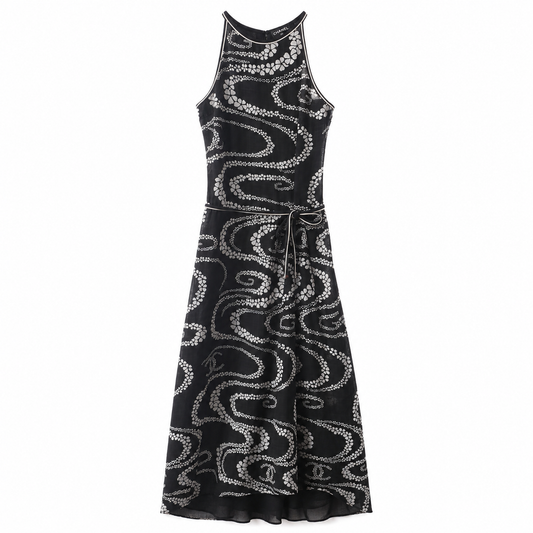 CHANEL - DRESS MAXI WRAP COCO BEACH 2025 SIZE 36 FR