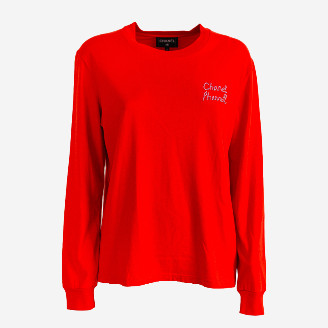 CHANEL x PHARRELL - T-SHIRT RED LONG SLEEVE SIZE S