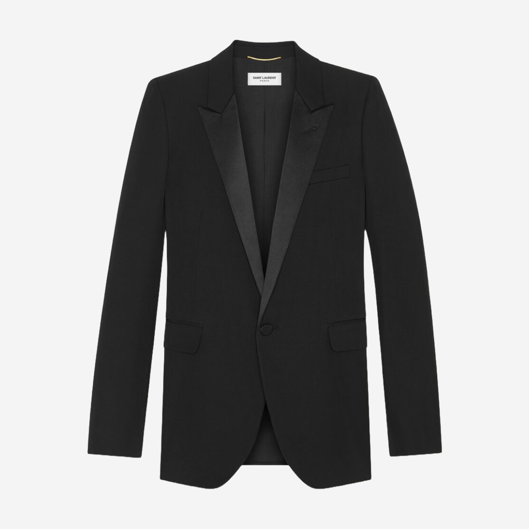 SAINT LAURENT - JACKET TUXEDO BLACK SIZE 36 FR