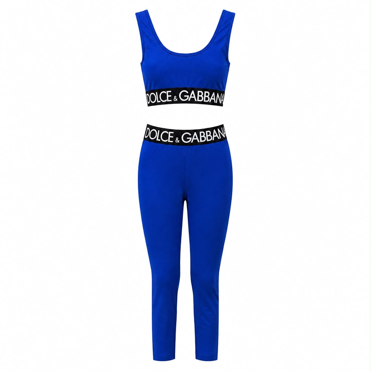 DOLCE & GABBANA - SET CROP TOP & LEGGINGS BLUE SIZE 38 IT