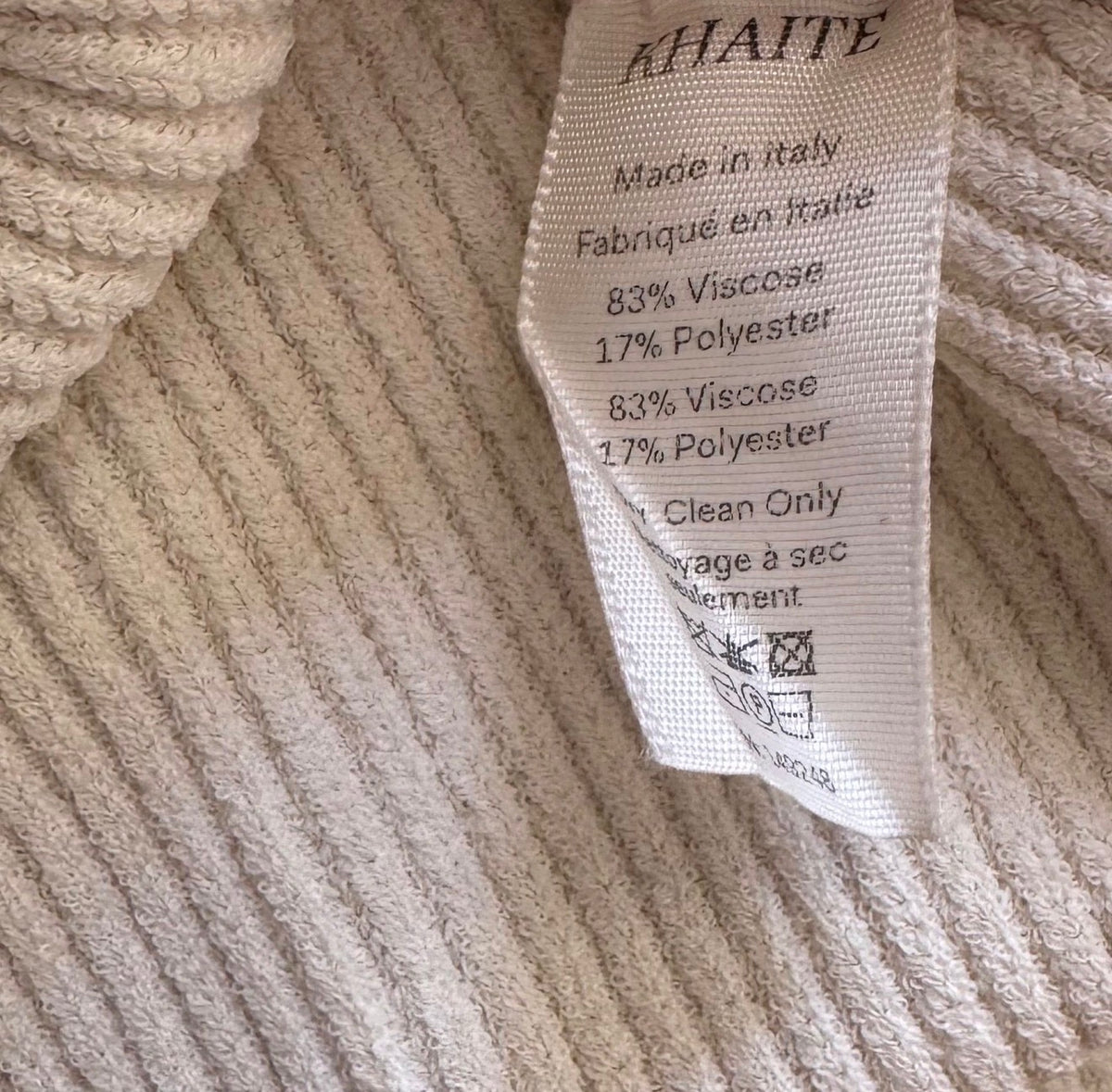 KHAITE - BODYSUIT MADDY ECRU LONG-SLEEVE SIZE S
