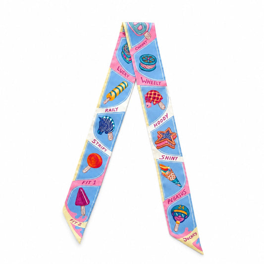 HERMÈS - *NEW* TWILLY FOULARD SILK MULTICOLOR “FUNNY ICE CREAM”