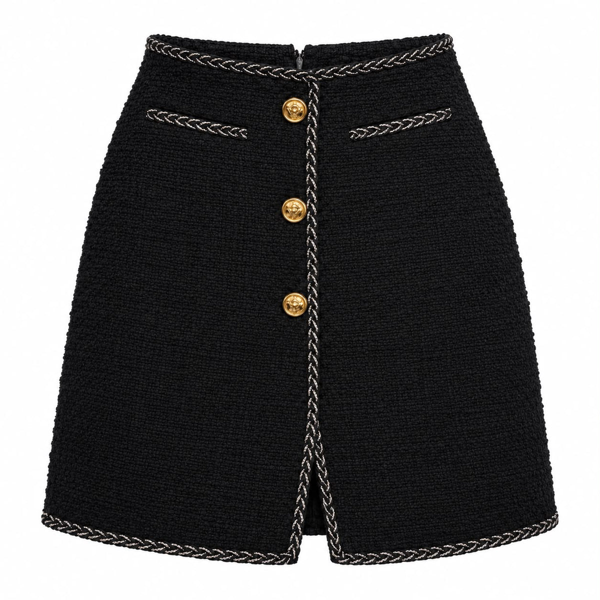 GIAMBATTISTA VALLI - SET JACKET & SKIRT TWEED BLACK SIZE 40 IT