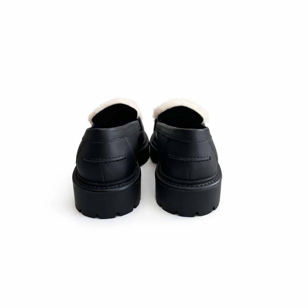 HERMÈS - *BRAND NEW* ICÔNE LOAFERS SHEARLING-LINED CALFSKIN WITH KELLY BUCKLE SIZE 38,5