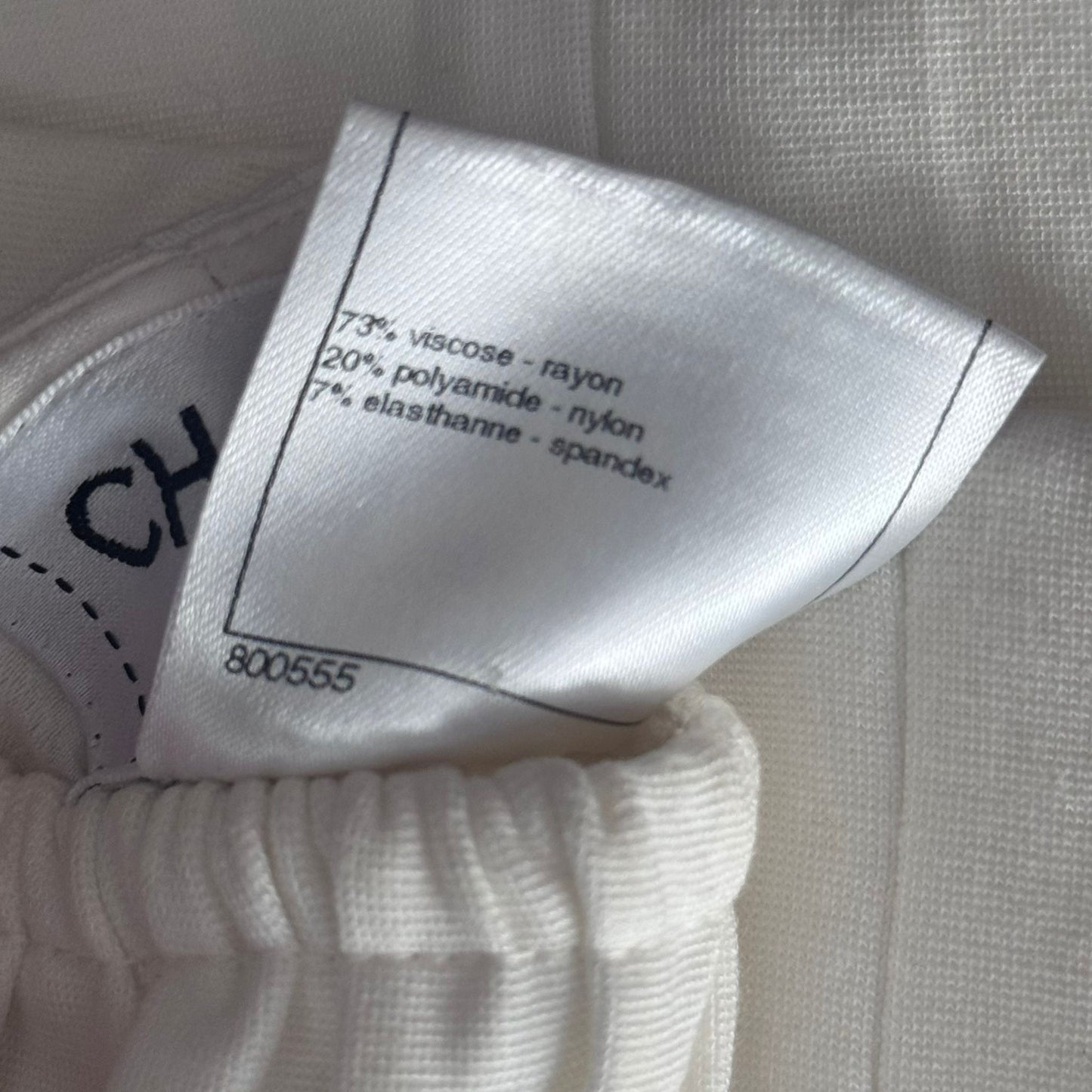 CHANEL - TROUSERS WHITE WIDE-LEG SIZE 40 FR