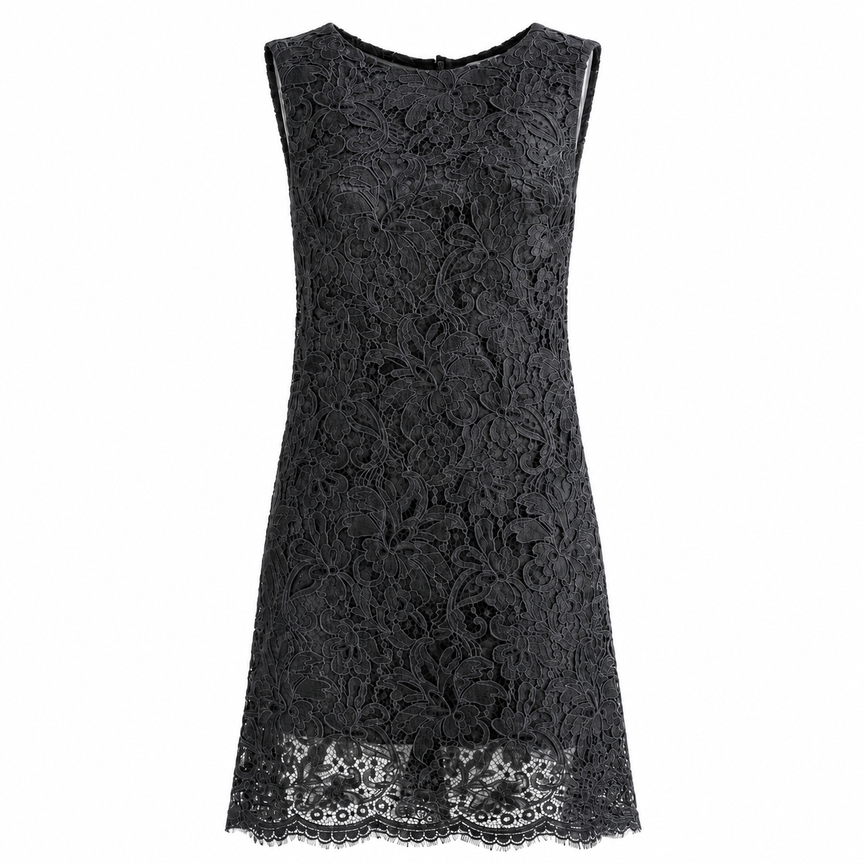 DOLCE & GABBANA - DRESS MIDI GREY LACE SIZE 40 IT