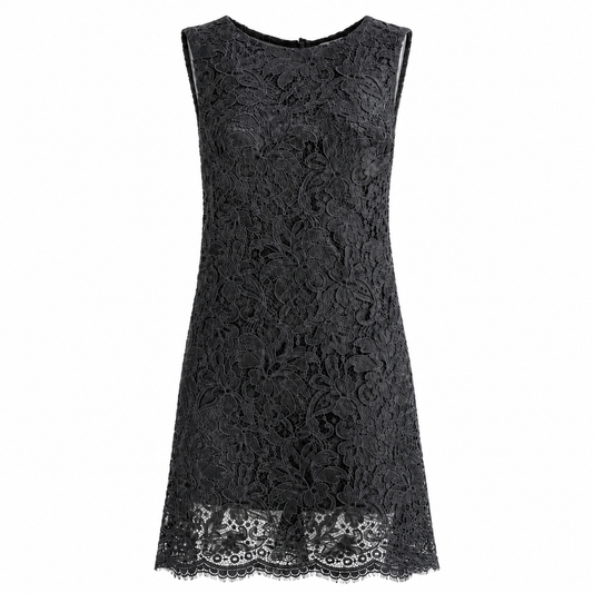 DOLCE & GABBANA - DRESS MIDI GREY LACE SIZE 40 IT