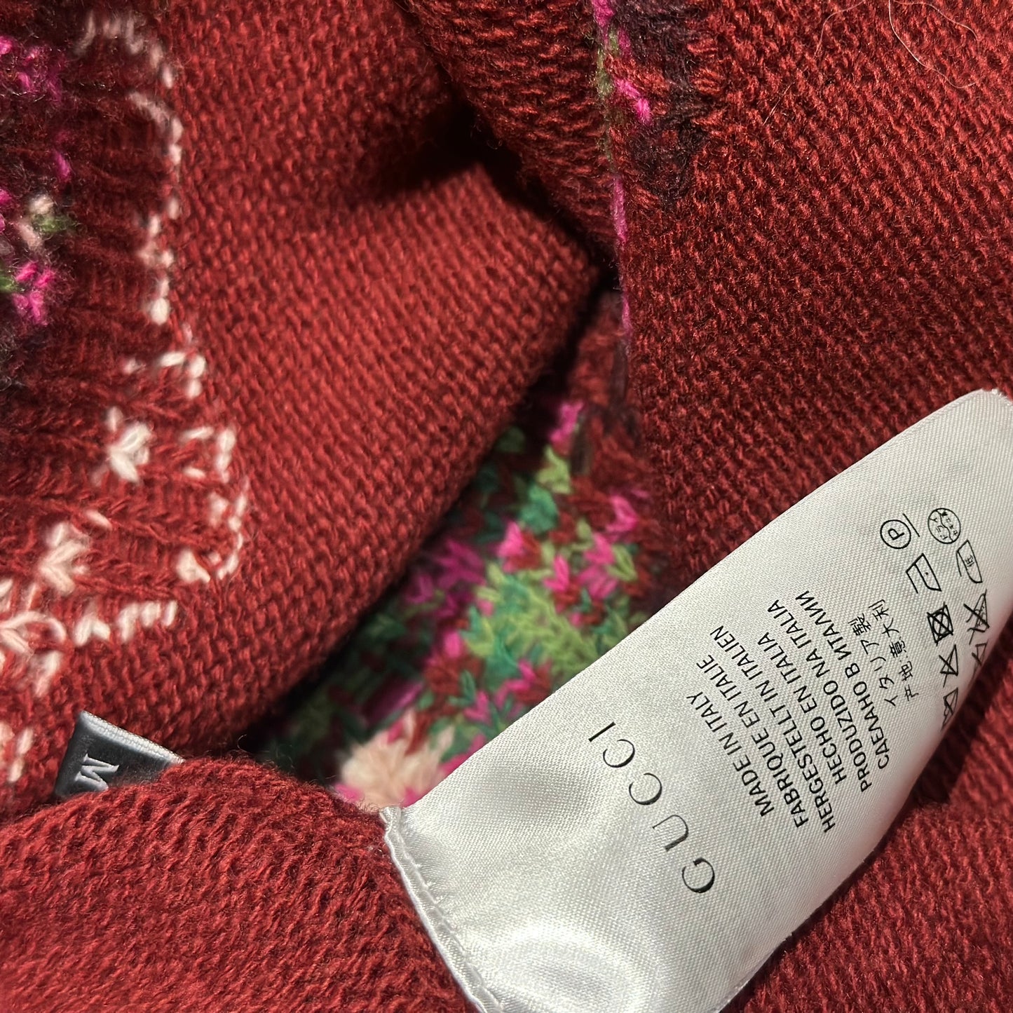 GUCCI - SWEATER BURGUNDY FLORAL SIZE M