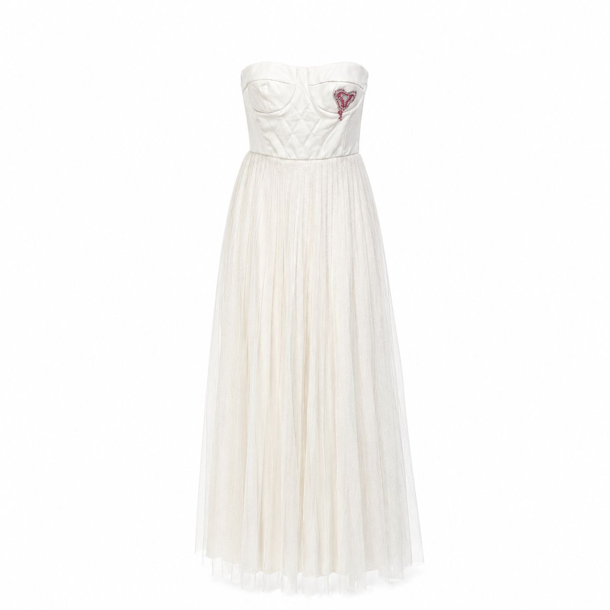 DIOR - DRESS LONG WHITE WITH BUSTIER AND GOWN SIZE 38 FR