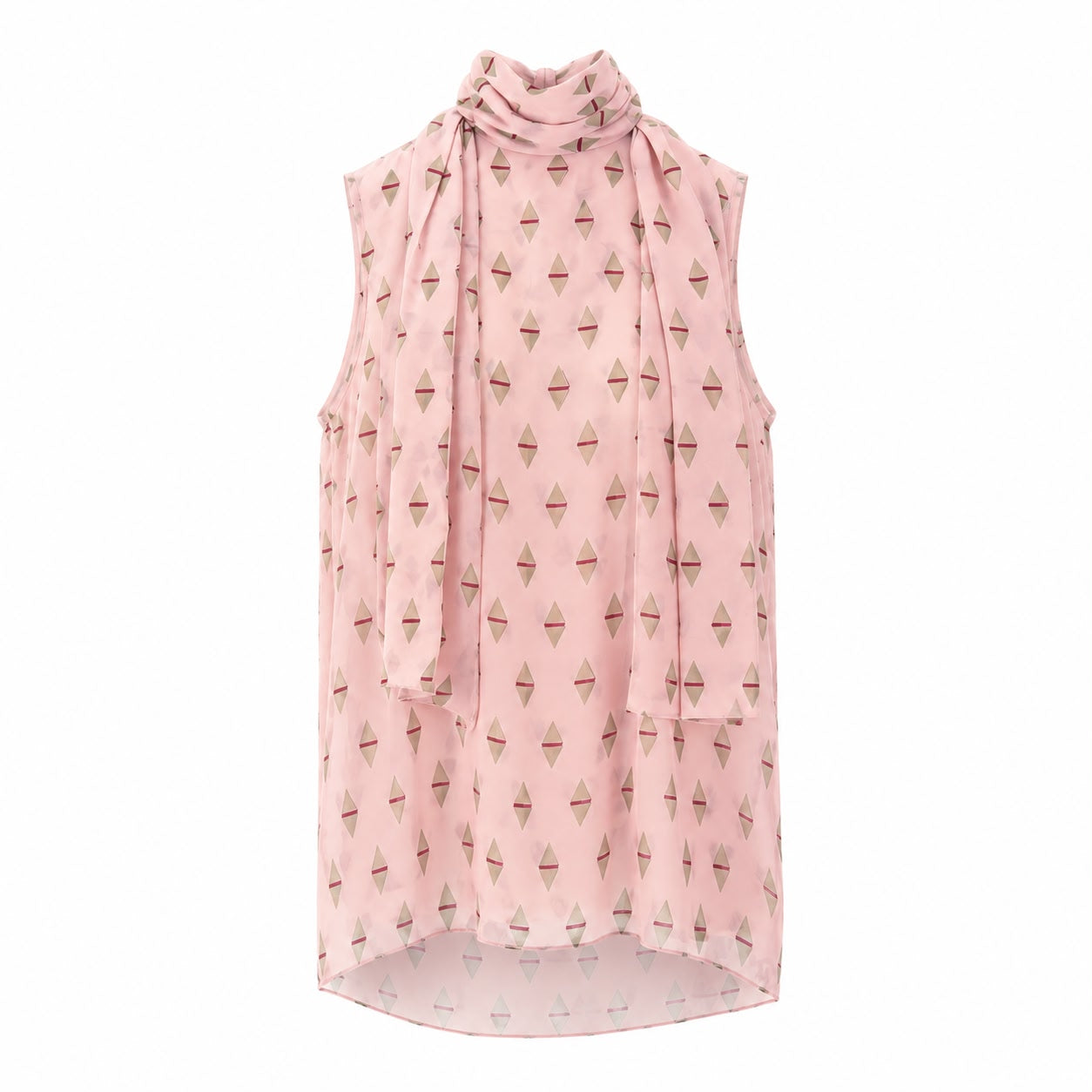 VALENTINO - BLOUSE SLEVELESS PINK SILK WITH NECK BOW SIZE 38 IT