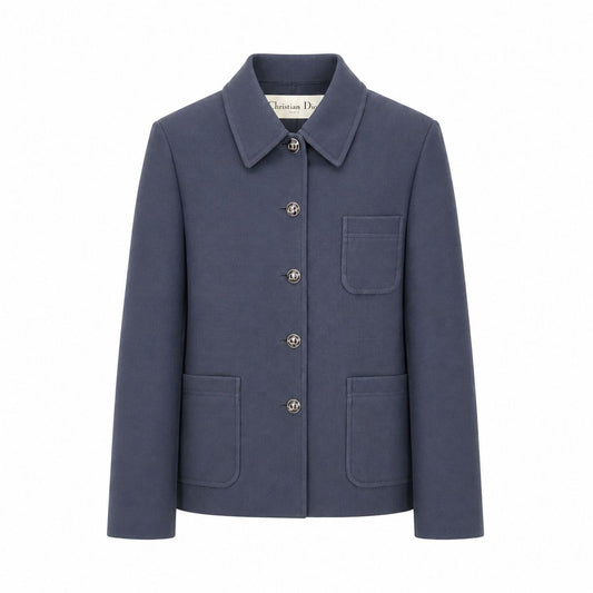 DIOR - JACKET NAVY BLUE WITH CD LOGO BUTTONS SIZE 34 FR