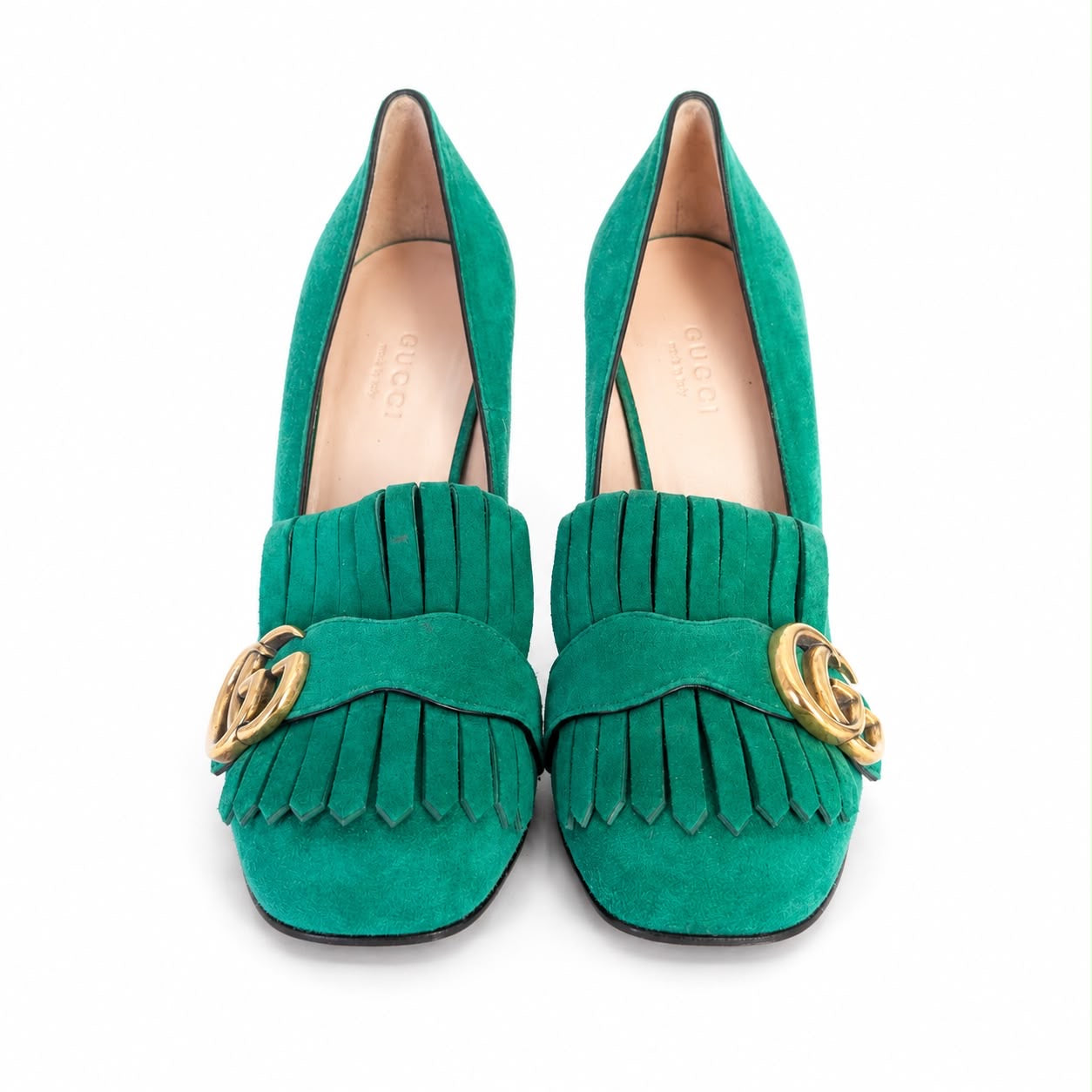 GUCCI - *NEW* PUMPS MARMONT GREEN SUEDE LEATHER SIZE 37 EU