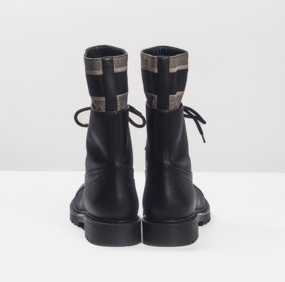 DIOR - BOOTS D-MAJOR BLACK LEATHER SIZE 40 EU