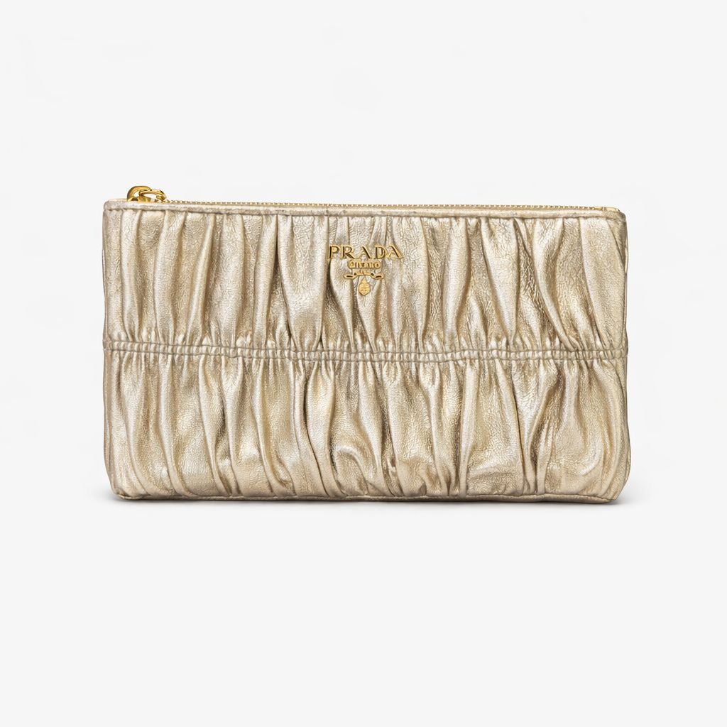 PRADA - *BRAND NEW* POUCH GOLD LAMBSKIN