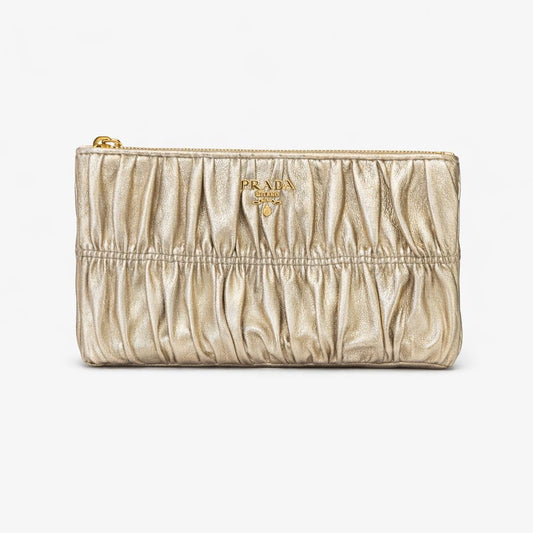 PRADA - *BRAND NEW* POUCH GOLD LAMBSKIN