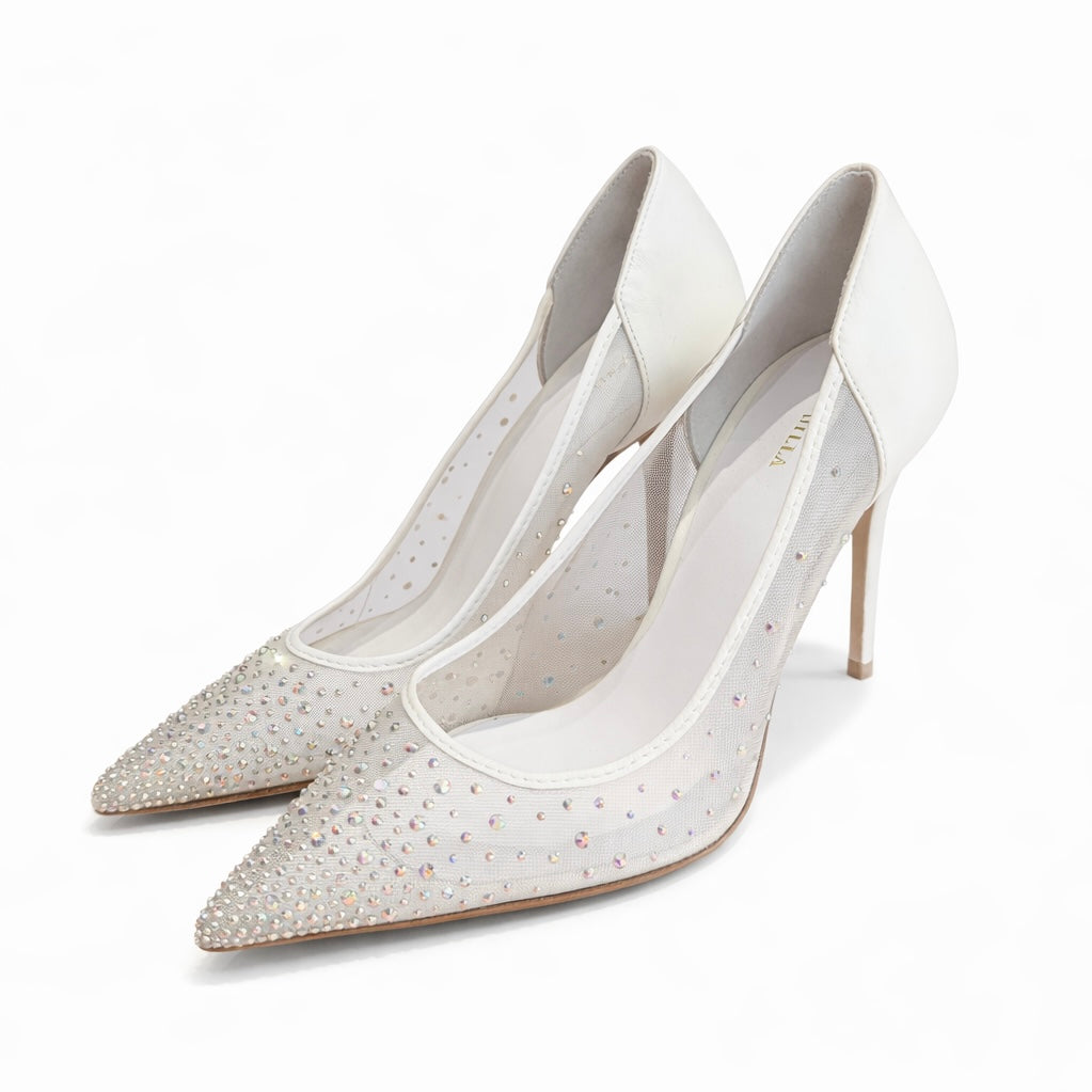 LE SILLA - *BRAND NEW* PUMPS WHITE WITH CRYSTALS SIZE 38,5 EU