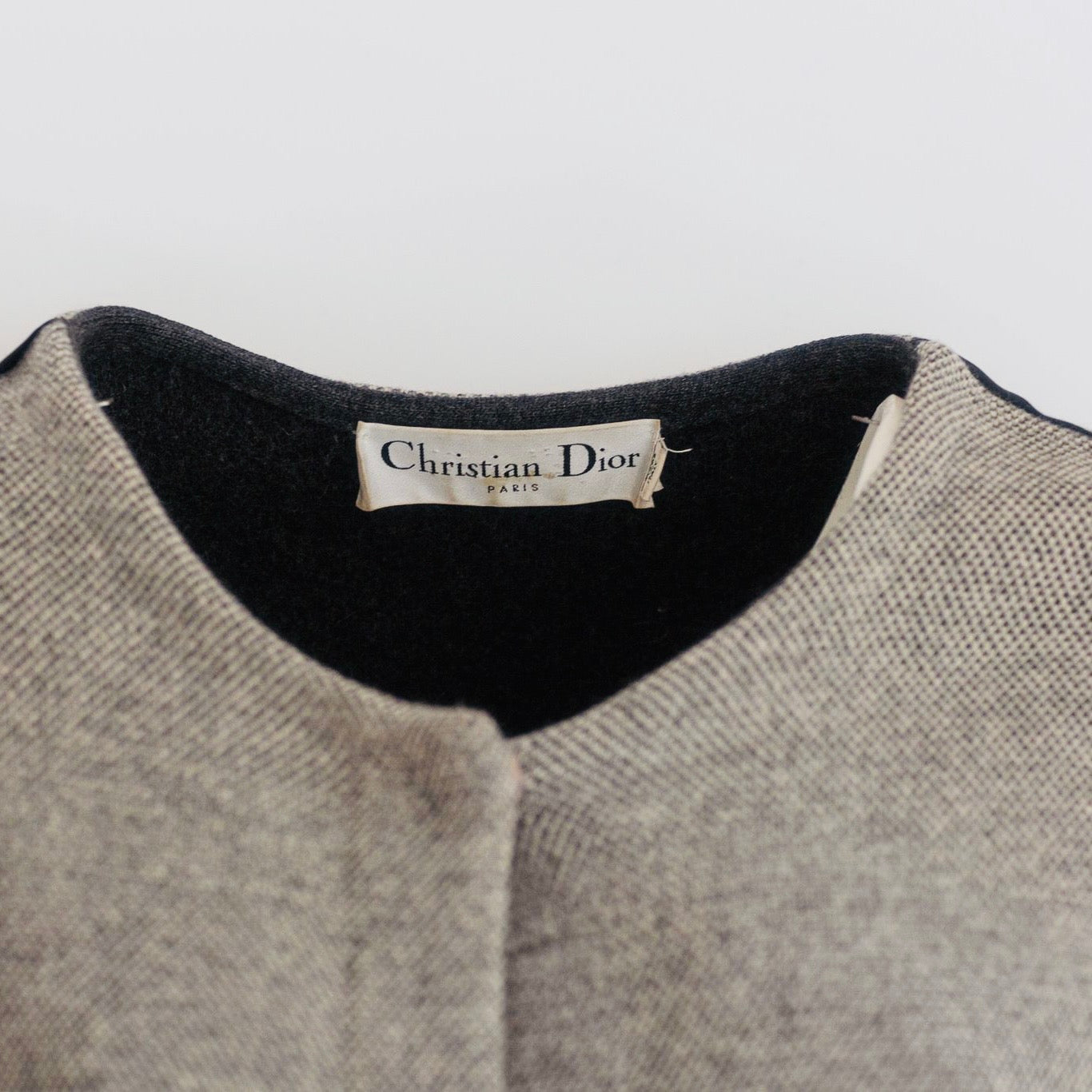 DIOR - COAT GREY WITH BLACK TRIM SIZE M