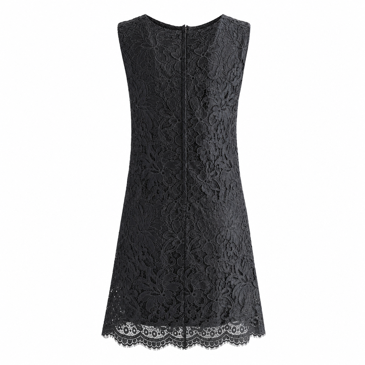 DOLCE & GABBANA - DRESS MIDI GREY LACE SIZE 40 IT