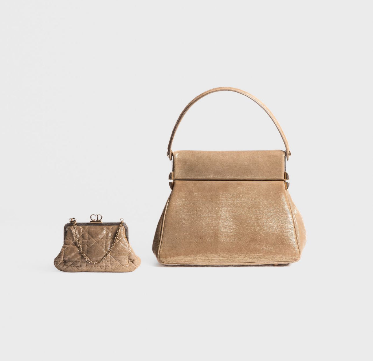 DIOR - BAG VANITY BABE GOLD METALLIC AND SUEDE LEATHER