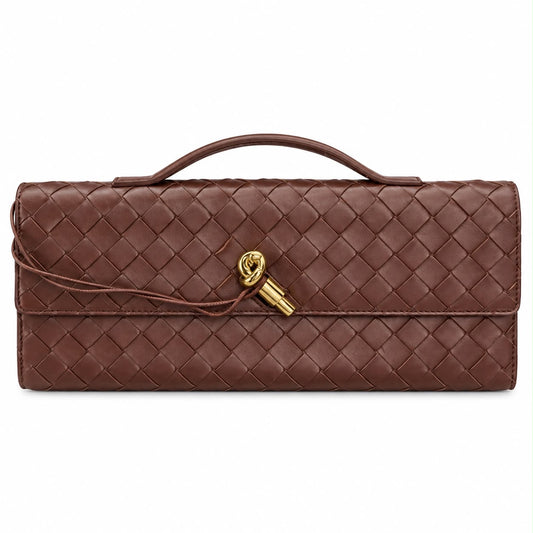 BOTTEGA VENETA - CLUTCH ANDIAMO BROWN LAMBSKIN
