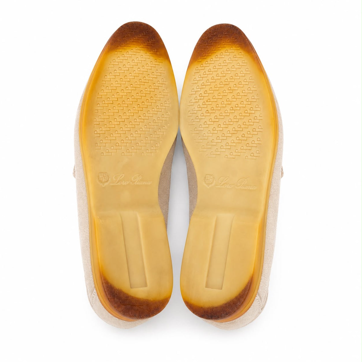 LORO PIANA - LOAFERS SUMMER WALK CHARMS SUEDE BEIGE LEATHER SIZE 38 EU