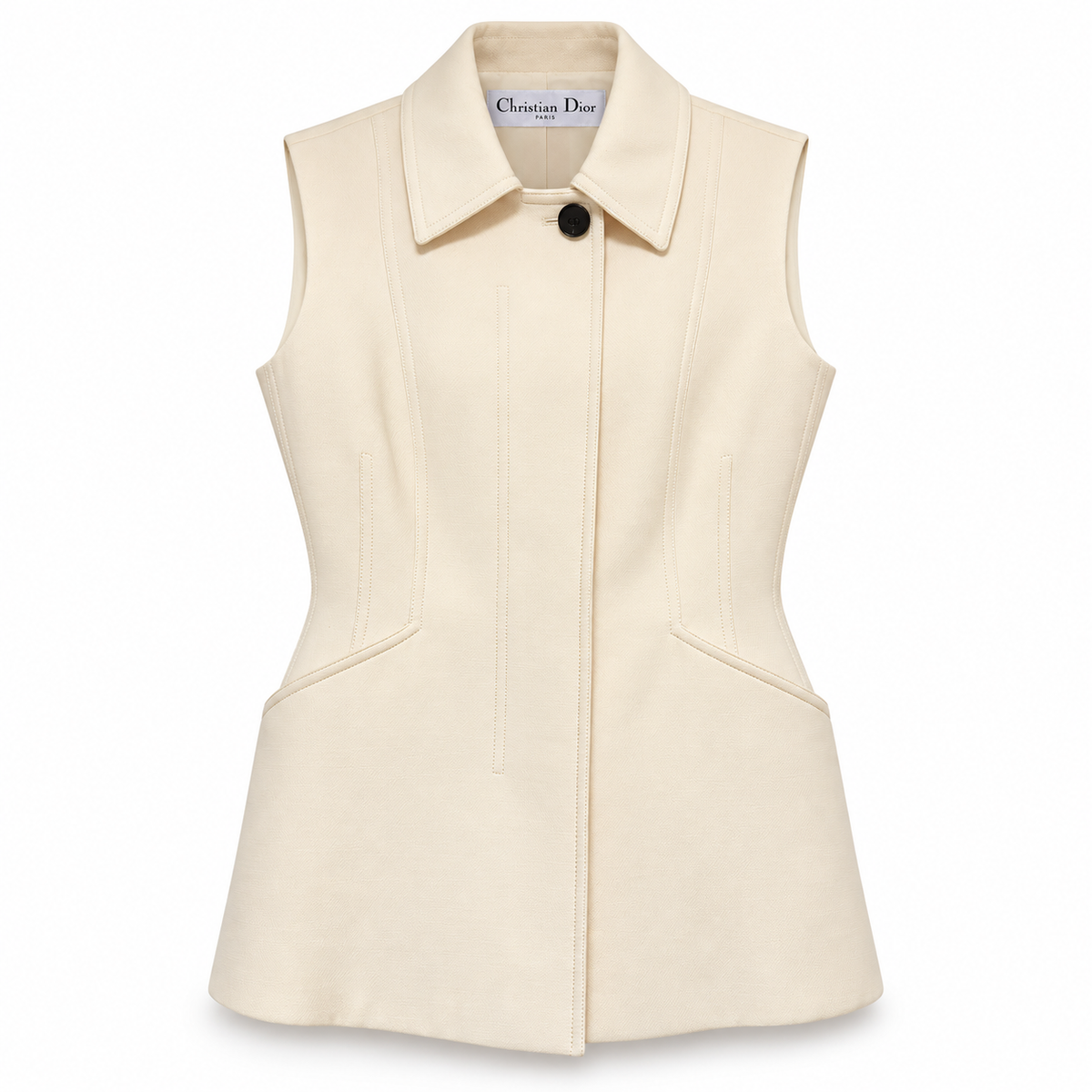 DIOR - VEST SLEVELESS ECRU SIZE 38 FR