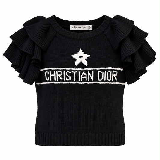 DIOR - SWEATER SHORT-SLEEVE CASHMERE SIZE 34 FR