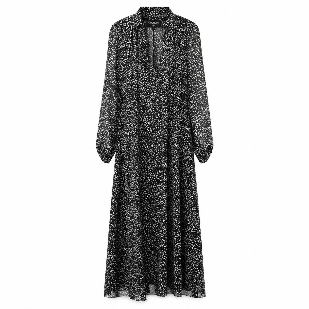 CHANEL - *BRAND NEW* MAXI DRESS BLACK AND WHITE SIZE 36 FR