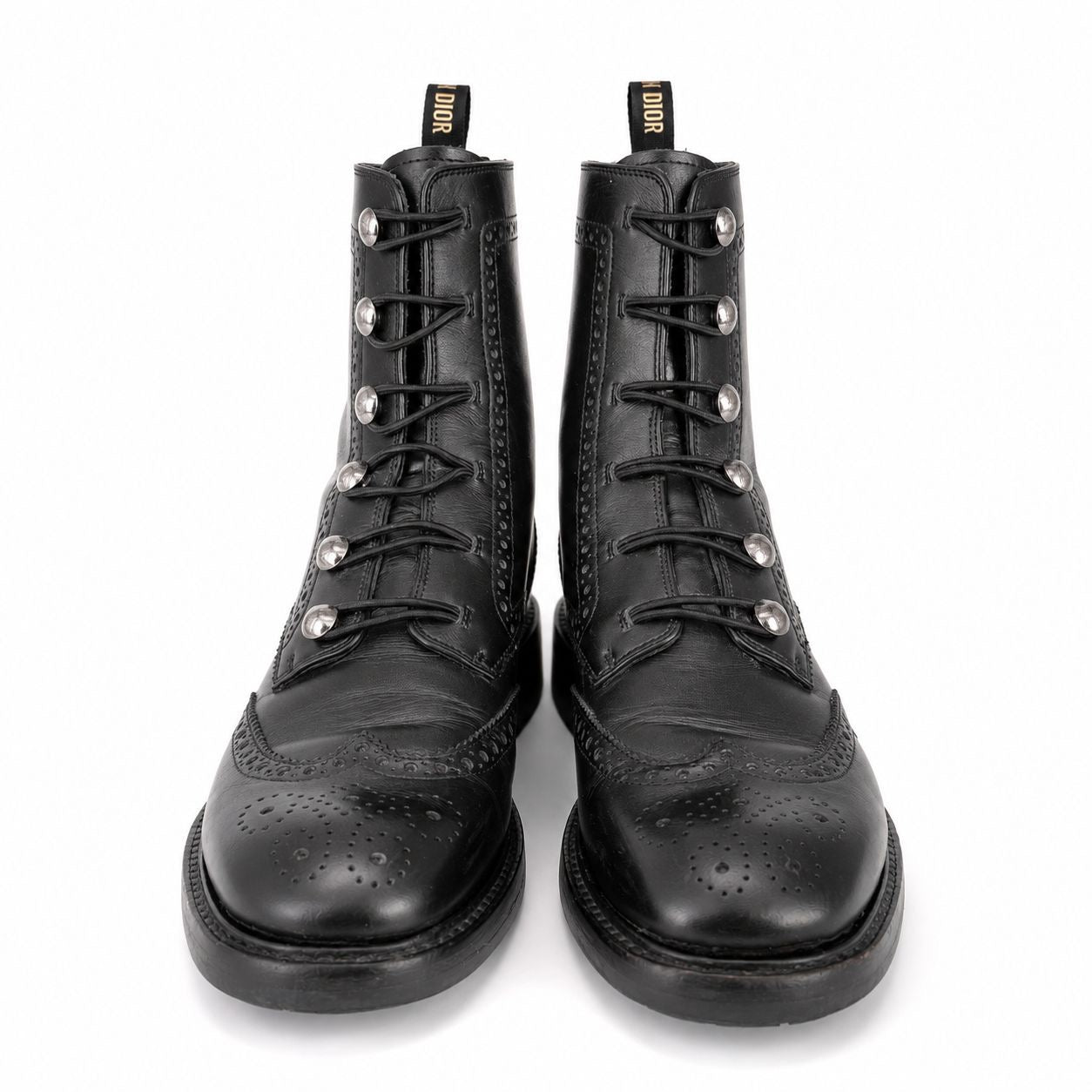 DIOR - BOOTIES DIORUNIT BLACK LEATHER SIZE 39 EU