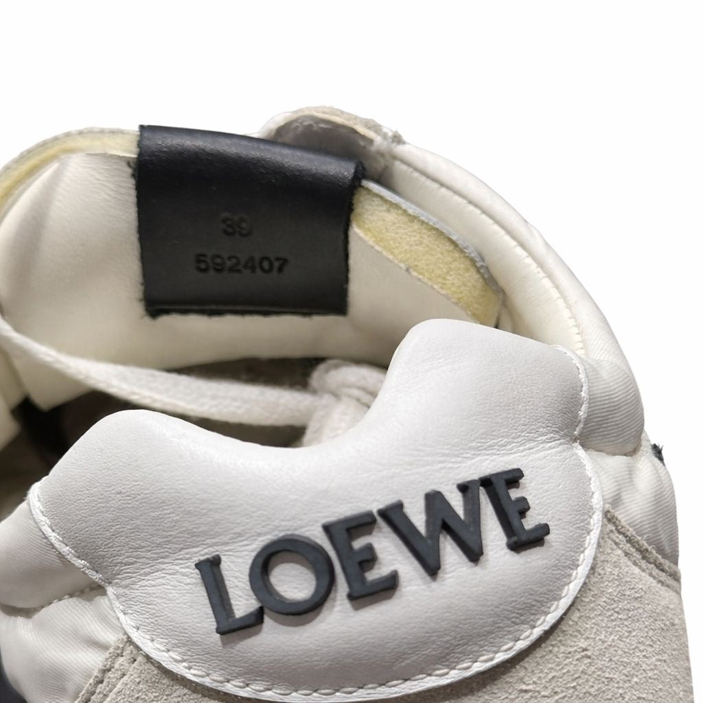 LOEWE - SNEAKERS BALLET RUNNER 2.0 WHITE NYLON AND CALFSKIN SIZE 39 EU