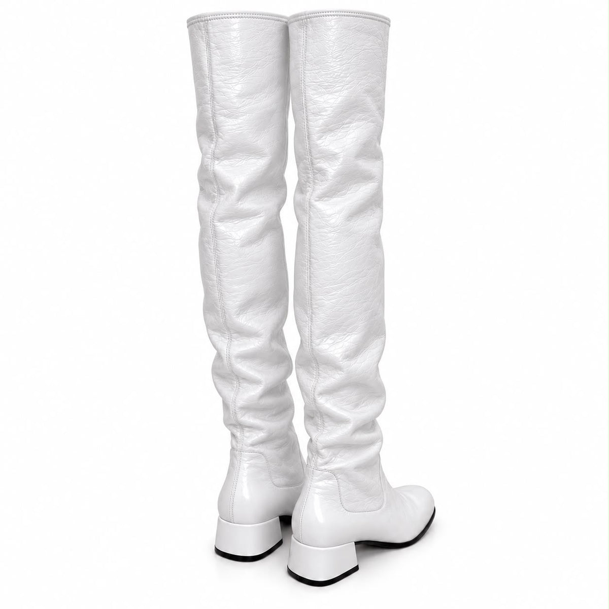 PRADA - HIGH BOOTS WHITE NAPLAK LEATHER SIZE 39 EU