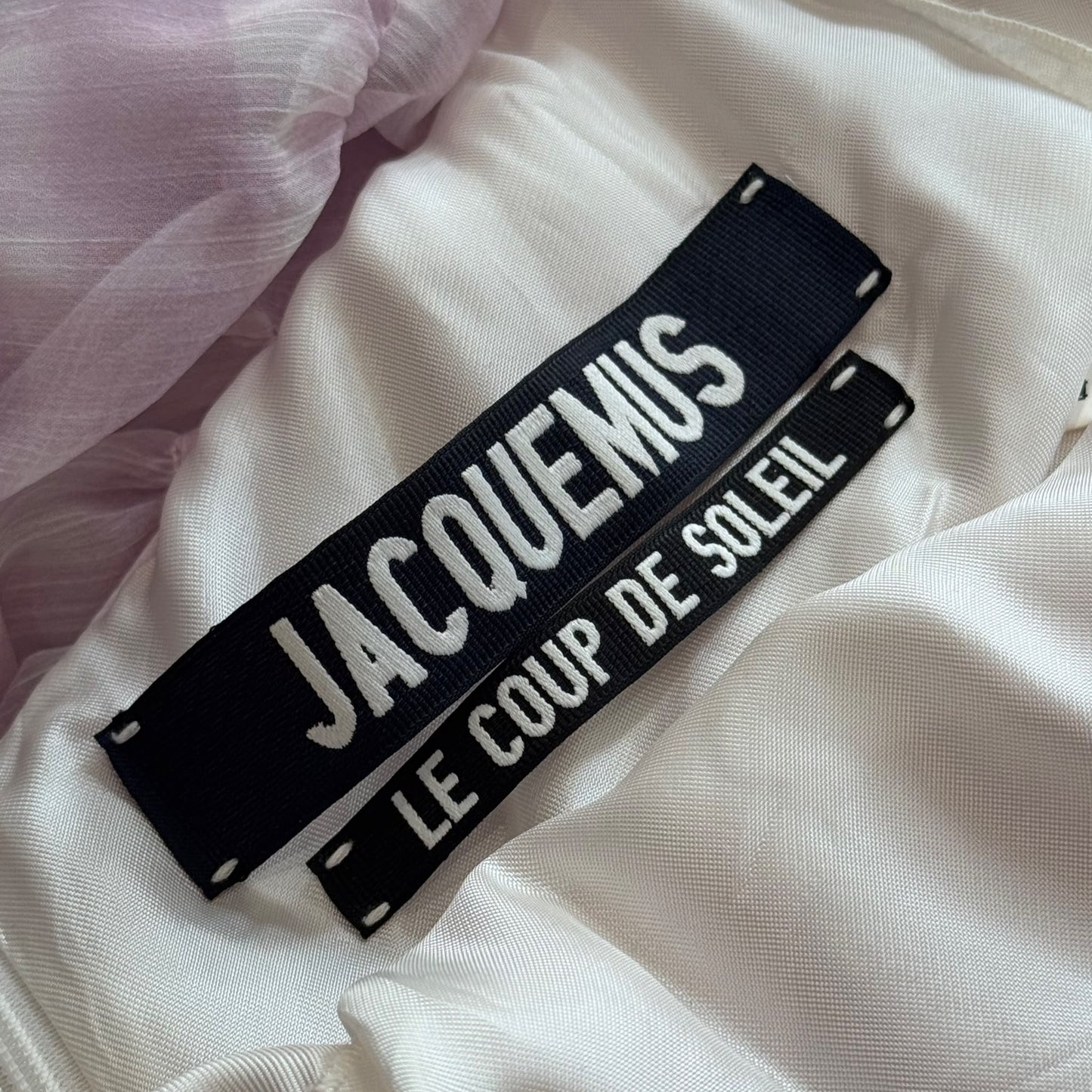 JACQUEMUS - MAXI DRESS CHECKED CHIFFON IN PINK AND WHITE SIZE 34 FR