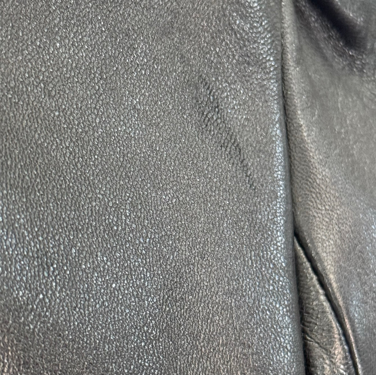 VALENTINO - *RUNWAY* LONG COAT BLACK MOHTON LEATHER SIZE 42 IT / 38 FR