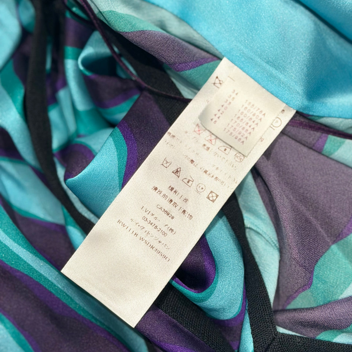 LOUIS VUITTON - MAXI DRESS ZEBRA PRINT PURPLE LIGHT BLUE SIZE 34 FR