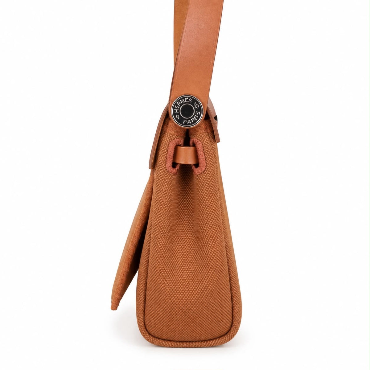 HERMÈS - *NEVER WORN* BAG HERBAG ZIP MINI 20 GOLD CANVAS & LEATHER PALLADIUM HARDWARE