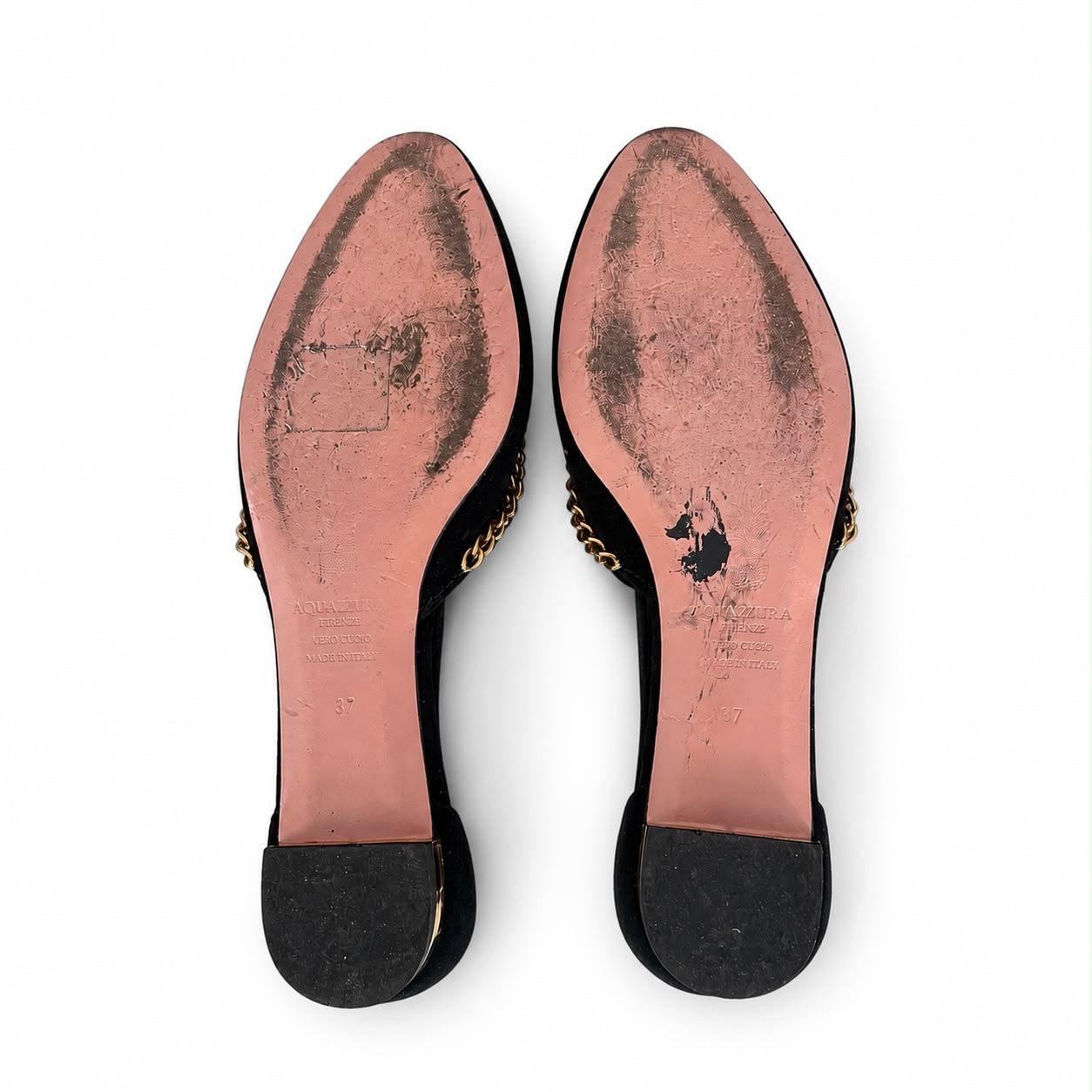 AQUAZZURRA - FLATS ALEXA EMBELLISHED ANKLE-TIE SIZE 37 EU