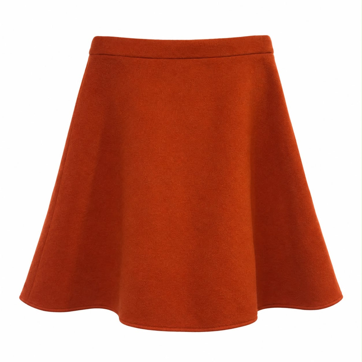 MIU MIU - SKIRT MINI ORANGE WOOL A-LINE SIZE 38 IT