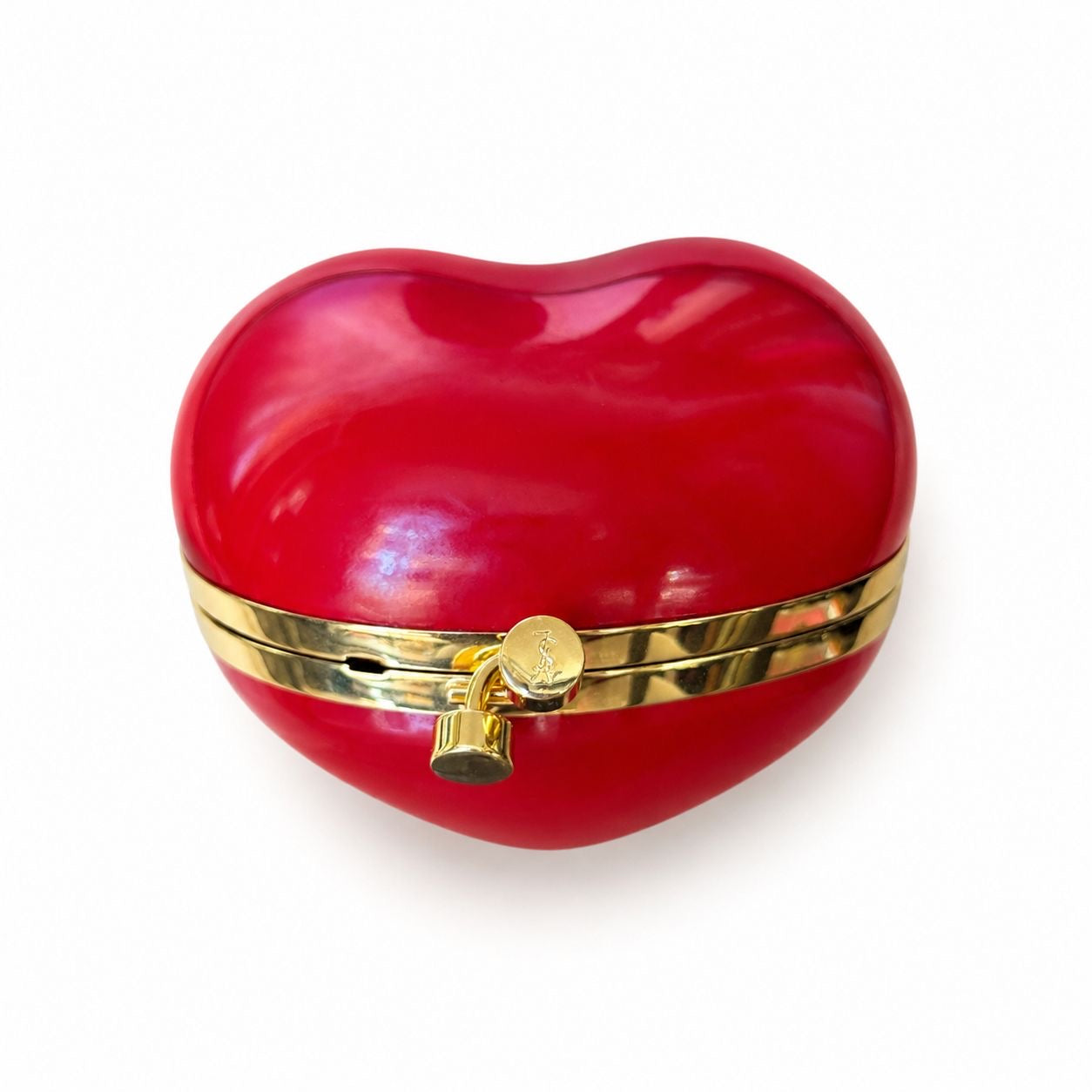 SAINT LAURENT - BAG RED LOVE BOX PATENT RED WITH GOLD HARDWARE