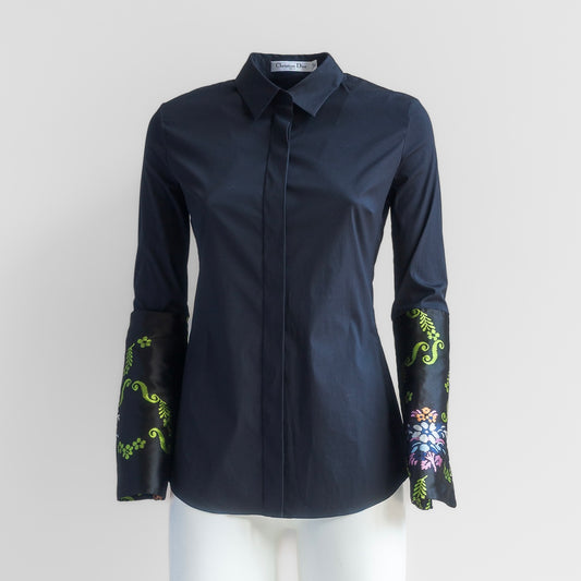 DIOR - SHIRT LONG SLEEVE DARK BLUE SIZE 34 FR