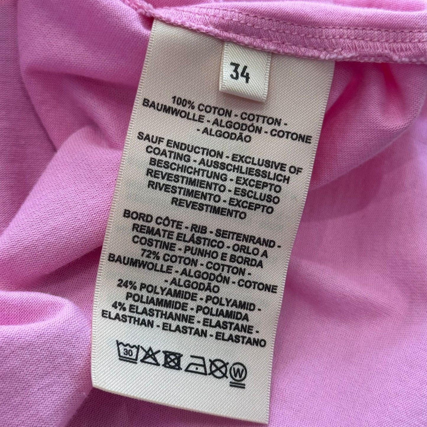 HERMÈS - T-SHIRT PINK COTTON SIZE 34 FR